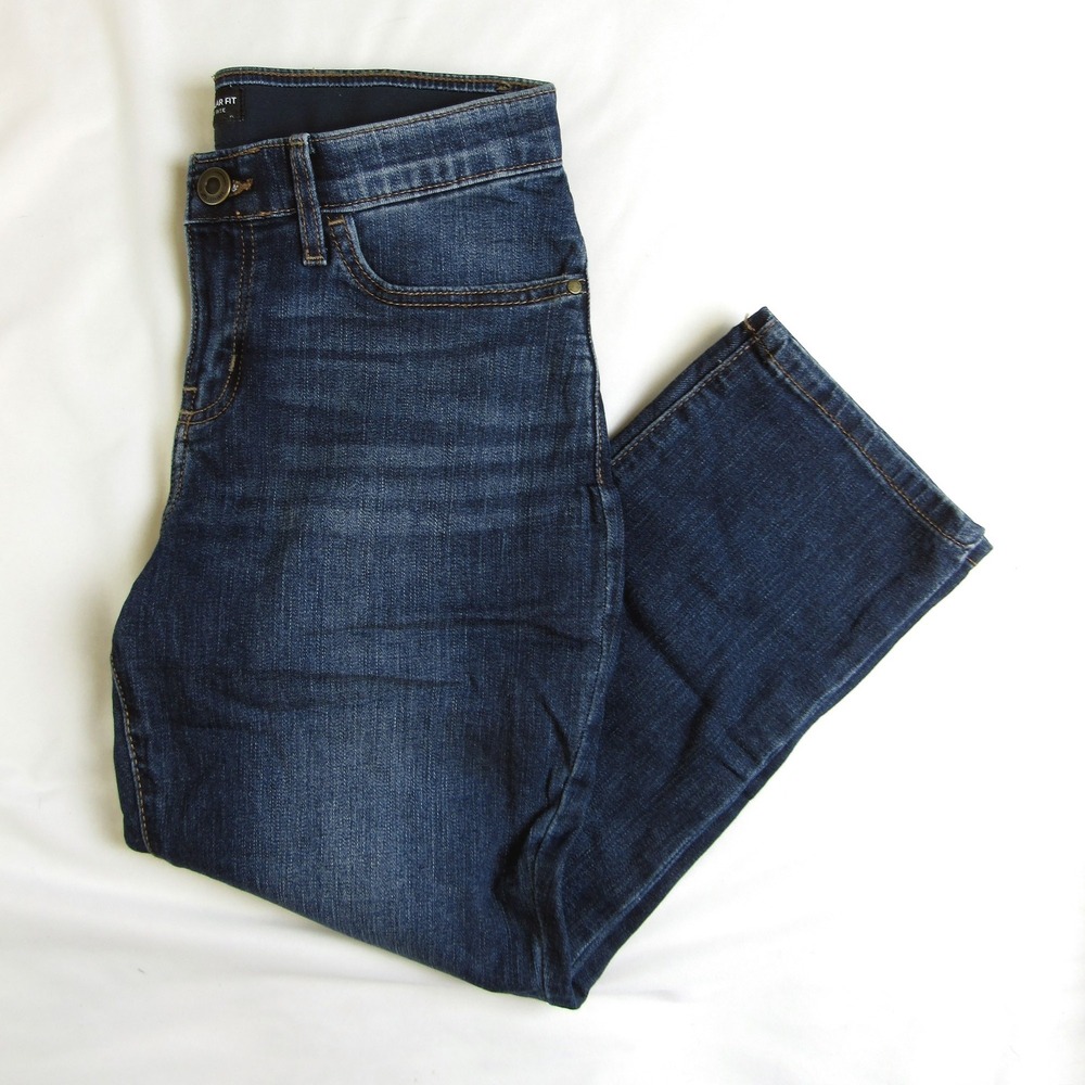 Lee Jeans Dark Wash Regular Fit Mid Rise Crop Women's Size 4